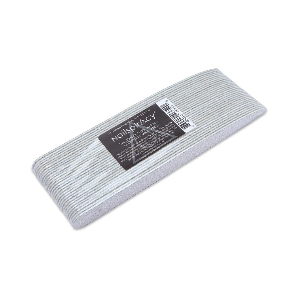 Limas de madera para uñas con forma de cuchillo, grano 100/180, paquete de 30
