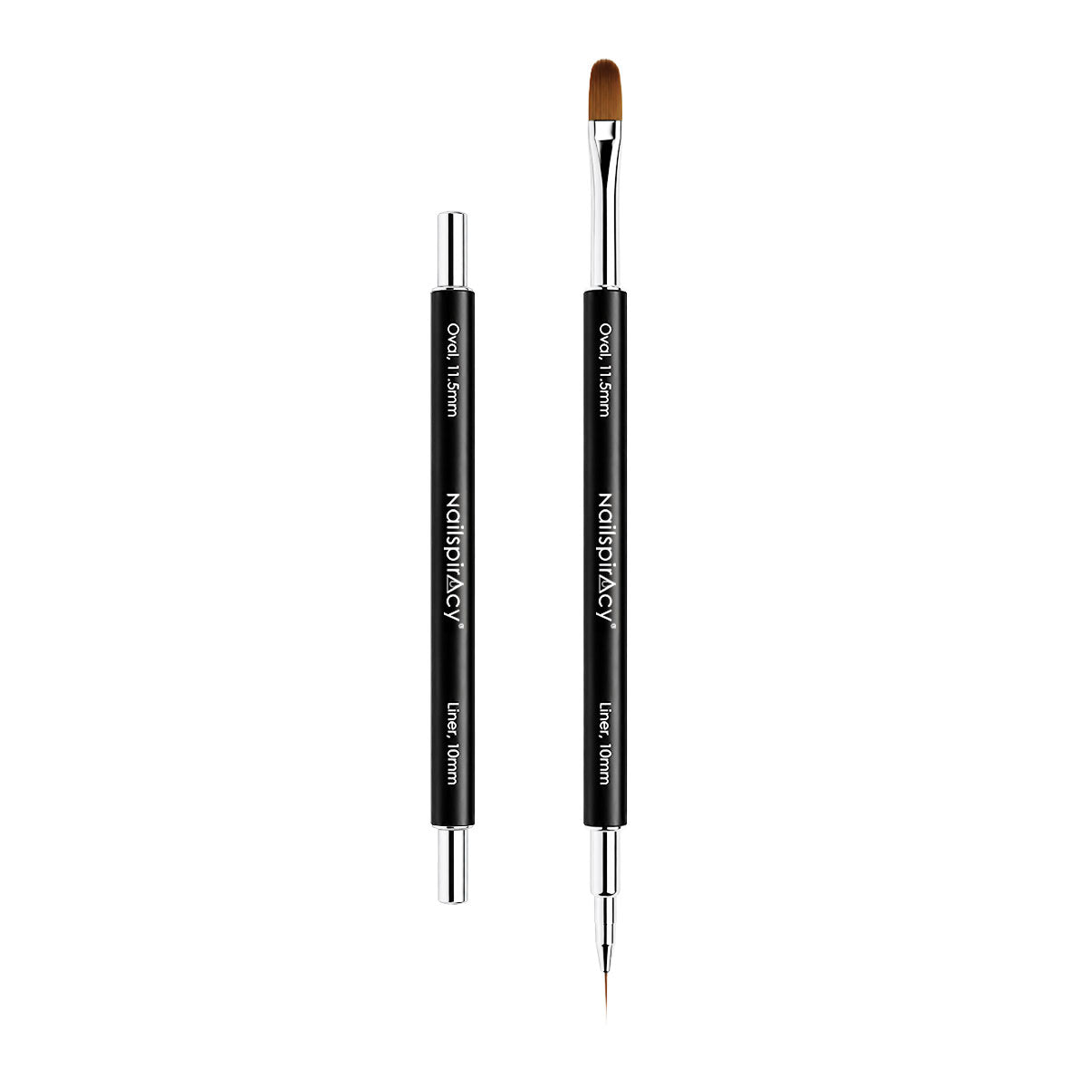 Dual-Ended Gel Brush & Nail Art Brush: Oval 11.5 mm + Liner 10 mm