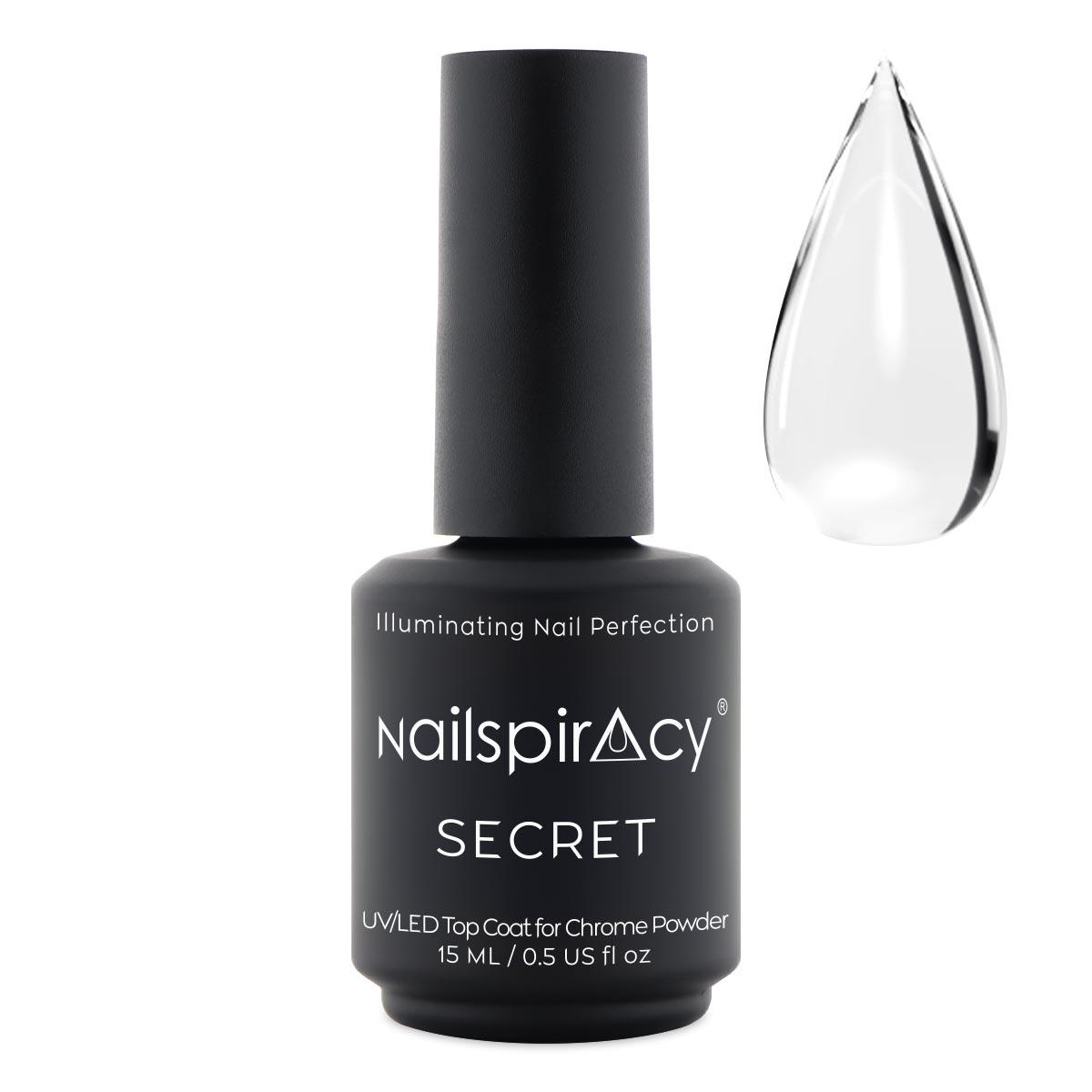 No-Wipe Top Coat for Chrome Powder - SECRET, 15 ml