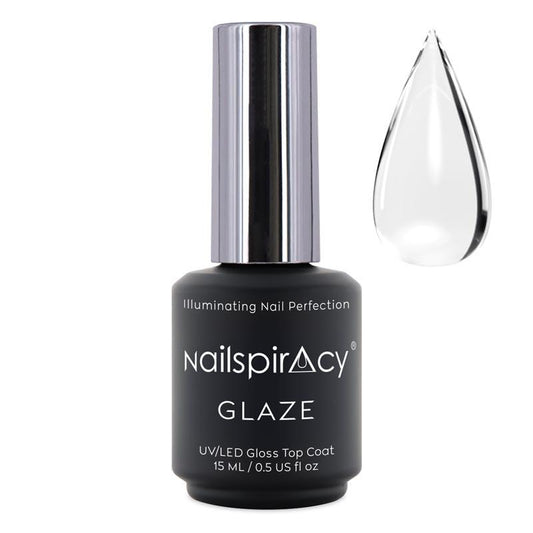 No-Wipe Gloss Top Coat - GLAZE, 15 ml