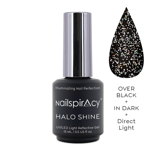 Nailsparacy Halo Shine nail gel polish bottle with a droplet graphic on a white background