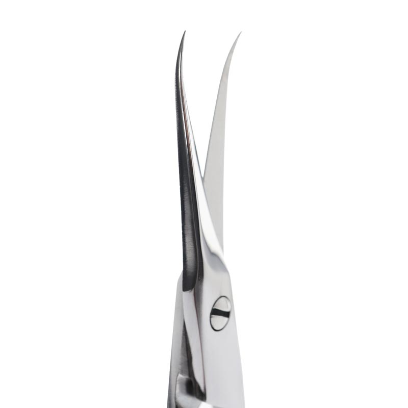 Nailspiracy scissors hooked tip side view 22 5mm